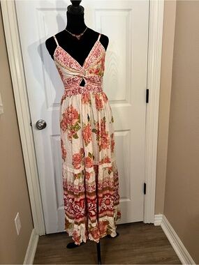 Angie floral evening wedding guest dress